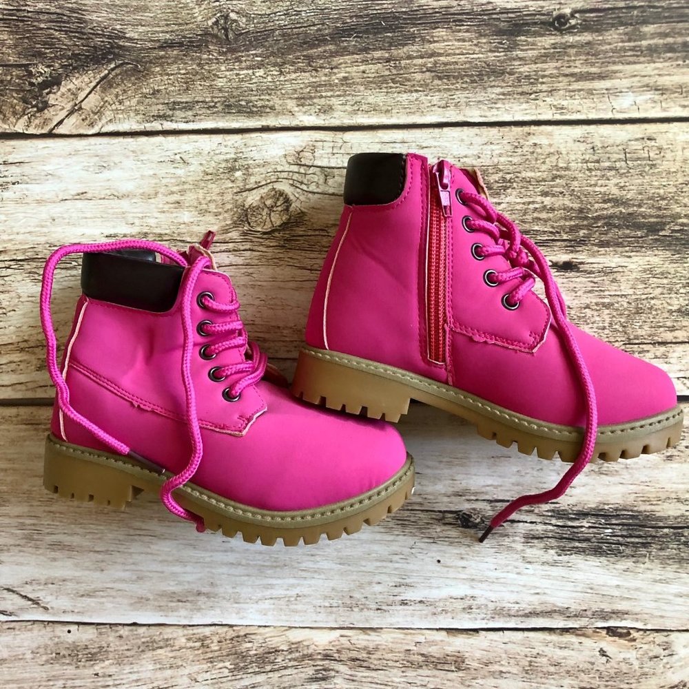 Pink girls ankle boots size 9